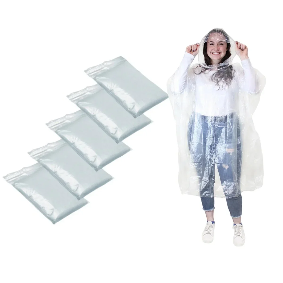 5/10PCS Compact Disposable Rai - огляд і ціна Emergency Poncho Rain